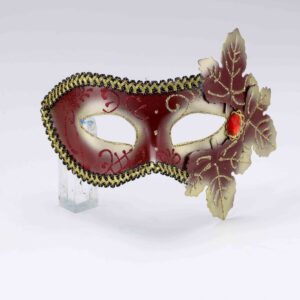 Venetian Mask with Leaves - Red