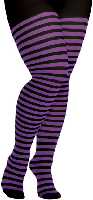 Striped Tights Purple/Black