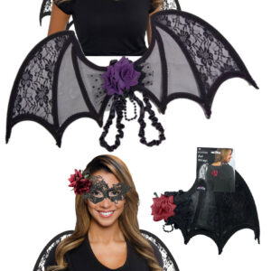 Gothic Glamour Wing & Mask or Headpiece