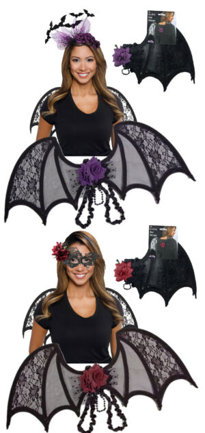 Gothic Glamour Wing & Mask or Headpiece