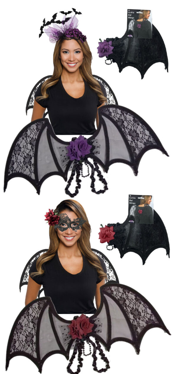 Gothic Glamour Wing & Mask or Headpiece